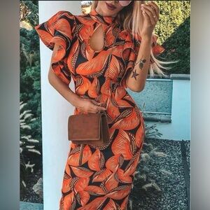 Tropical Print Dress